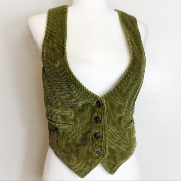 *SOLD* Old Navy Green Plus Size XXL Corduroy Vest - Picture 1 of 5